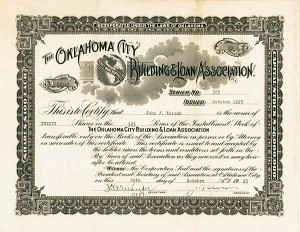 Oklahoma City Building and Loan Association - Stock Certificate