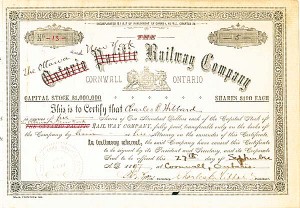 Ottawa and New York Railway - Stock Certificate