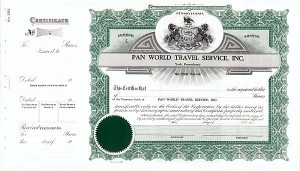 Pan World Travel Service, Inc - Stock Certificate