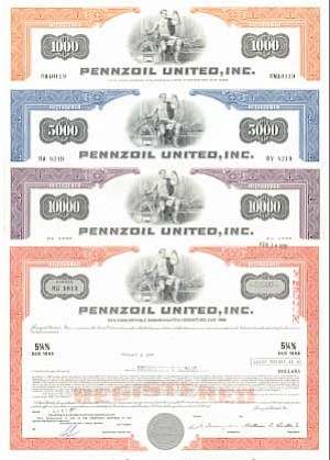 Pennzoil United, Inc - Group of 4 Bonds