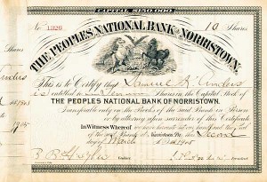 Peoples National Bank of Norristown - Stock Certificate