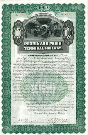 Peoria and Pekin Terminal Railway - Bond