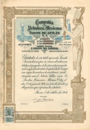 Compania Petrolera Mexicana - Beautiful Stock Certificate