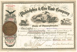 Philadelphia and Erie Land Co. - Stock Certificate