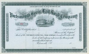 Portsmouth Horse Railroad - Stock Certificate