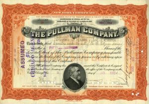 Pullman's Palace Car Co. signed by Robert Todd Lincoln - Autograph Stock Certificate