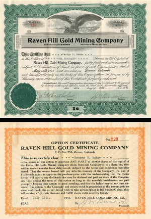 Stock options certificate