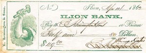 Eliphalet Remington III Signed Check