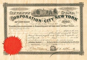 Corporation of the City of New York - Bond