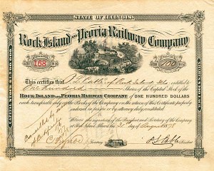 Rock Island and Peoria Railway - Stock Certificate