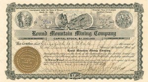 Round Mountain Mining Co. - Stock Certificate