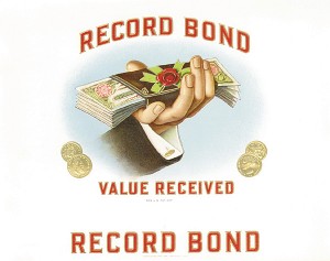 Cigar Box Label "Record Bond"