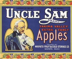 Fruit Crate Label "Uncle Sam-Apples"