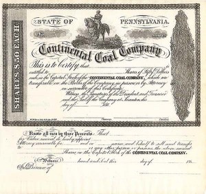 Continental Coal - Stock Certificate