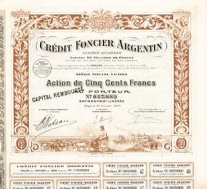 Credit Foncier Argentin - Stock Certificate