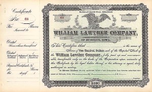 William  Lawther Co - Stock Certificate