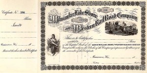 Milwaukee, Lake Shore and Western Railroad - Unissued Stock Certificate