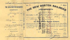 New Boston Railroad - Stock Certificate