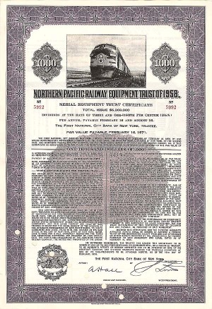 Northern Pacific Railway Eqipment Trust of 1956 - Bond