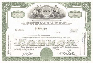 Fwd Corp (Four Wheel Drive Corp) - Stock Certificate