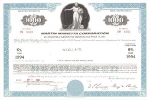 Martin Marietta Corporation - 1960's-70's dated Aviation Bond