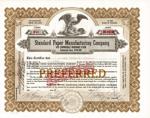 Standard Paper Manufacturing Co - Stock Certificate