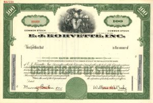 E.J. Korvette, INC. - Stock Certificate