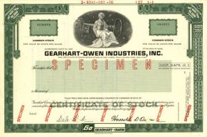 Gearhart-Owen Industries, Inc. - Specimen Stock Certificate