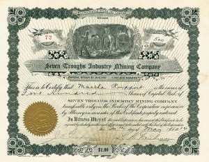Seven Troughs Industry Mining Co. - Stock Certificate