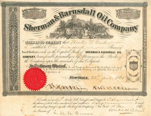 Sherman and Barndall Oil Co. - Stock Certificate