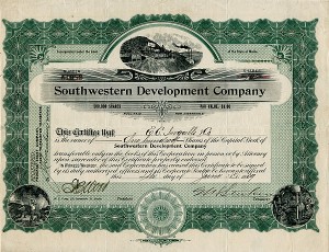 Southwestern Development Co. - Stock Certificate