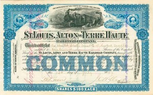 St. Louis, Alton and Terre Haute Railroad Co. - Stock Certificate