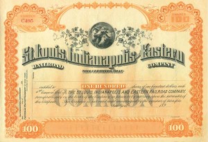 St. Louis, Indianapolis and Eastern Railroad - Stock Certificate