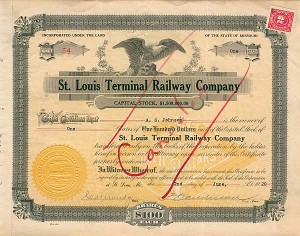 St. Louis Terminal Railway Co. - Stock Certificate