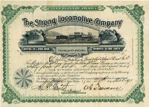 Strong Locomotive Co. - Stock Certificate