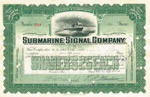Submarine Signal Co. - Stock Certificate