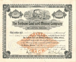 Terhune Coal and Mining Co. - Stock Certificate