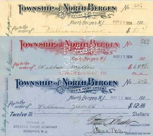 Township of North Bergen - Set of 3 Checks