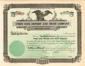 Union Safe Deposit and Trust Co. - Stock Certificate
