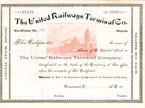 United Railways Terminal Co. - Stock Certificate