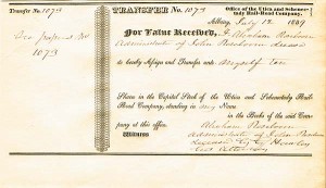 Utica and Schenectady Railroad - Stock Certificate