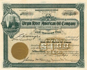 Virgin River American Oil Co. - Stock Certificate