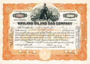 Wayland Oil and Gas Co. - Stock Certificate