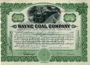 Wayne Coal Co. - Stock Certificate
