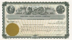 Western Union Mining Co. - Stock Certificate