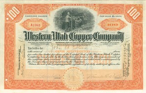 Western Utah Copper Co. - Mining Stock Certificate