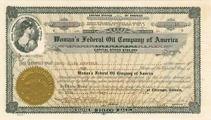 Woman's Federal Oil Co. of America - Stock Certificate