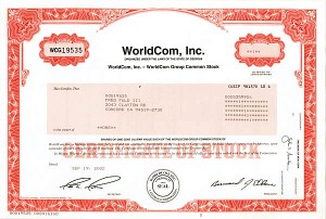 Worldcom Incorporated - Stock Certificate - Famous Scandal