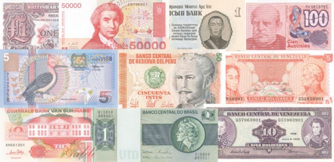 World Paper Money Collection - 100 Different Uncirculated Notes - Authentic Foreign Currency Group - Uncirculated Paper Money