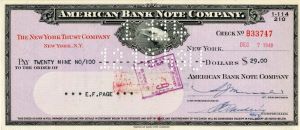 American Bank Note Company Check